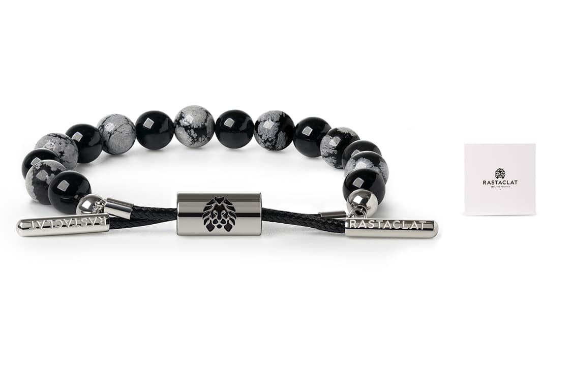 Регулируемый браслет Rastaclat из черного агата унисекс