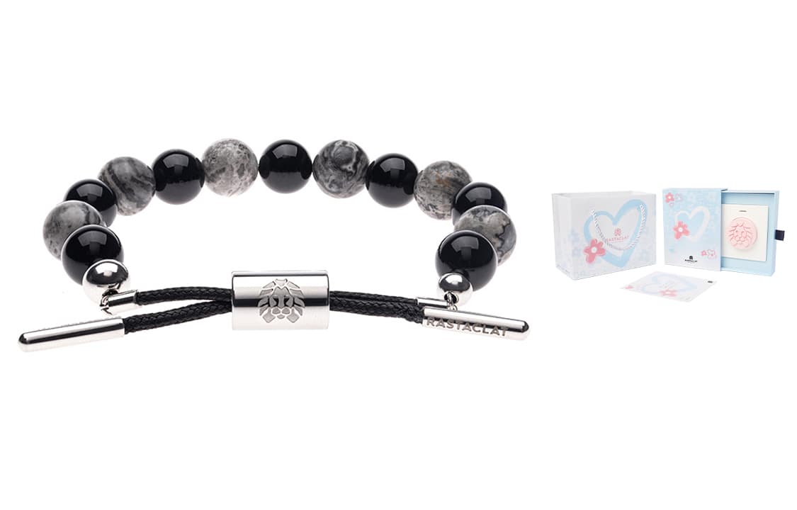 Регулируемый браслет Rastaclat из черного агата унисекс