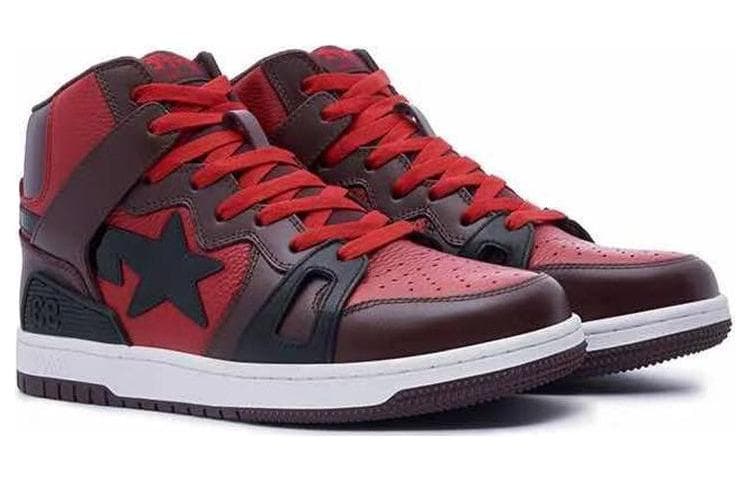 A BATHING APE STA 93 Высокие стильные туфли для скейтбординга мужские красно-коричневые