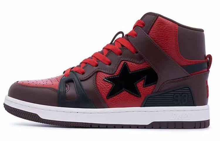 A BATHING APE STA 93 High Stylish Skateboarding Shoes Men's Red Brown