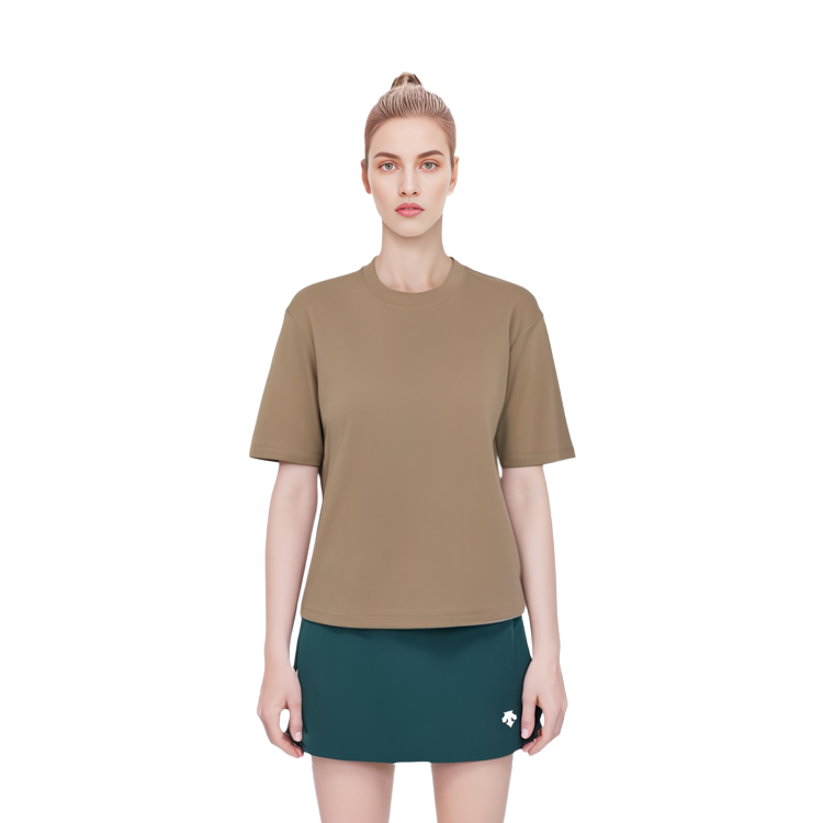 Футболка UNIQLO унисекс темно-бежевая