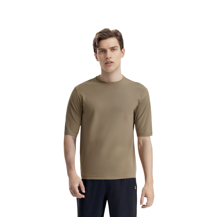 Футболка UNIQLO унисекс темно-бежевая