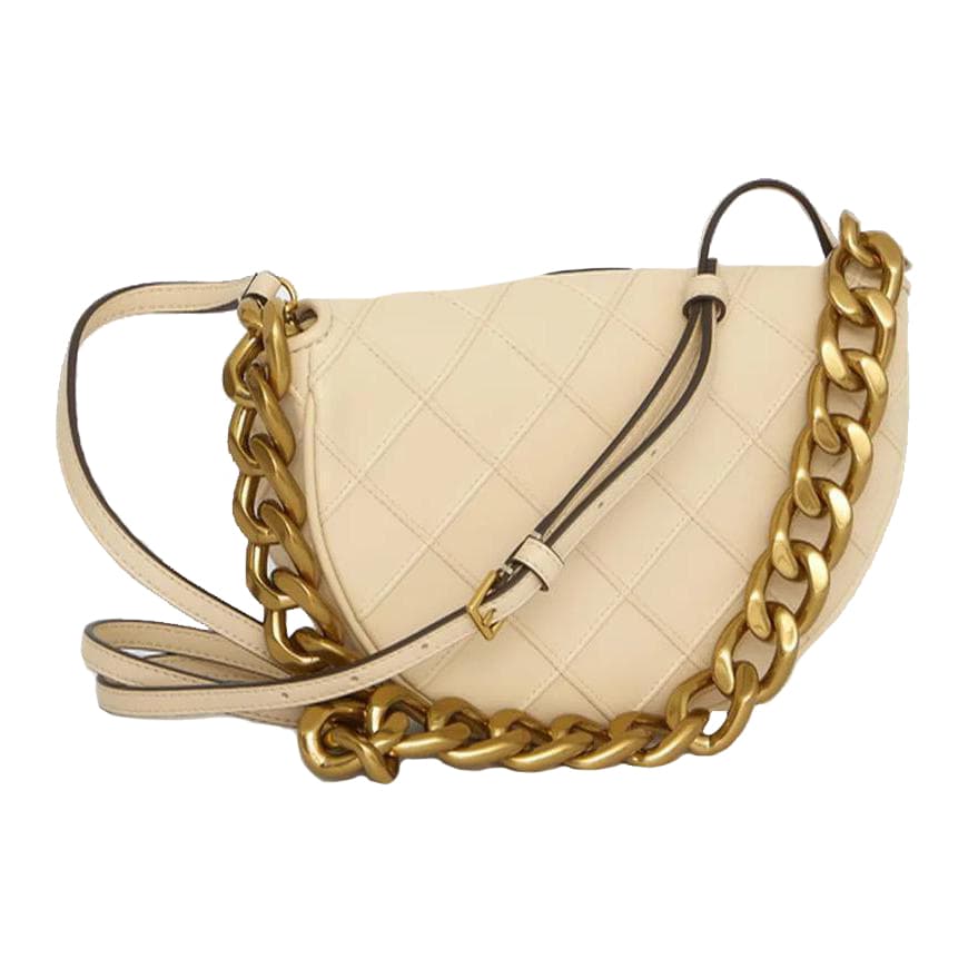 TORY BURCH Mini Fleming Soft Crescent Bag, новый кремовый