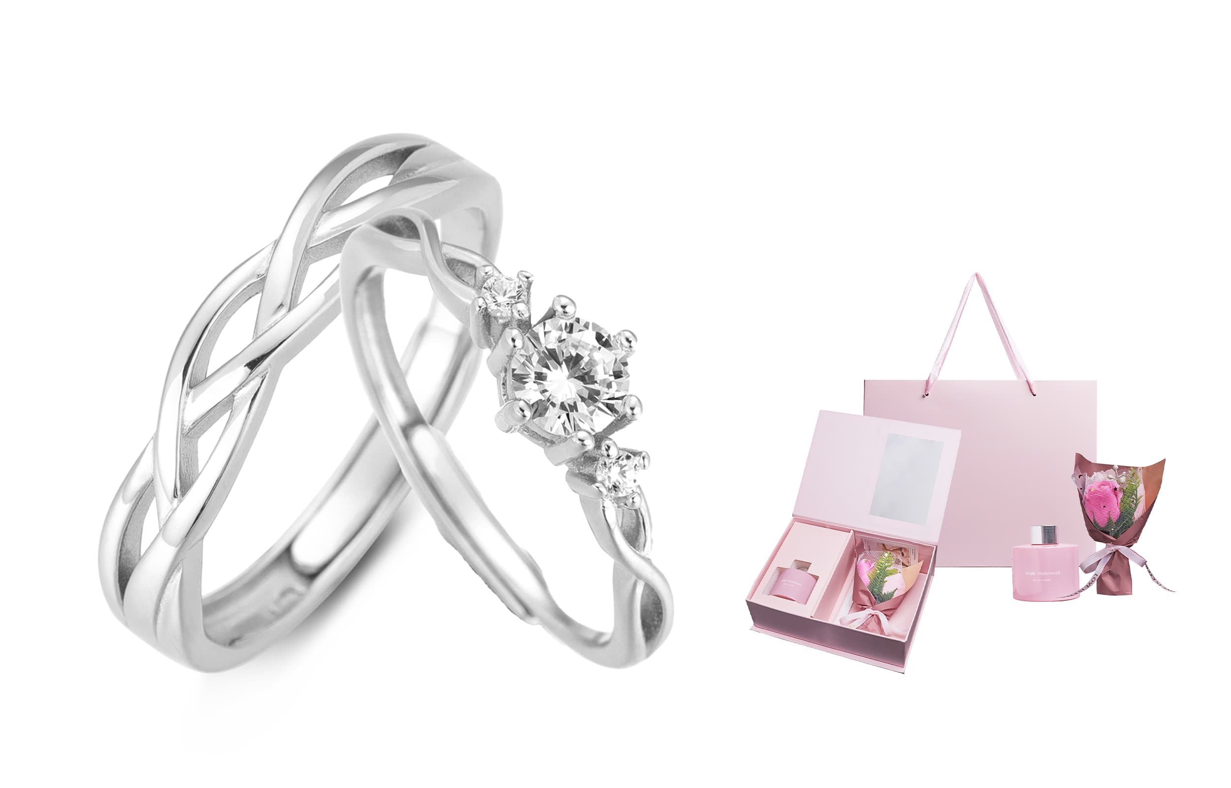 VIVIWELL S925 Серебряные парные кольца унисекс