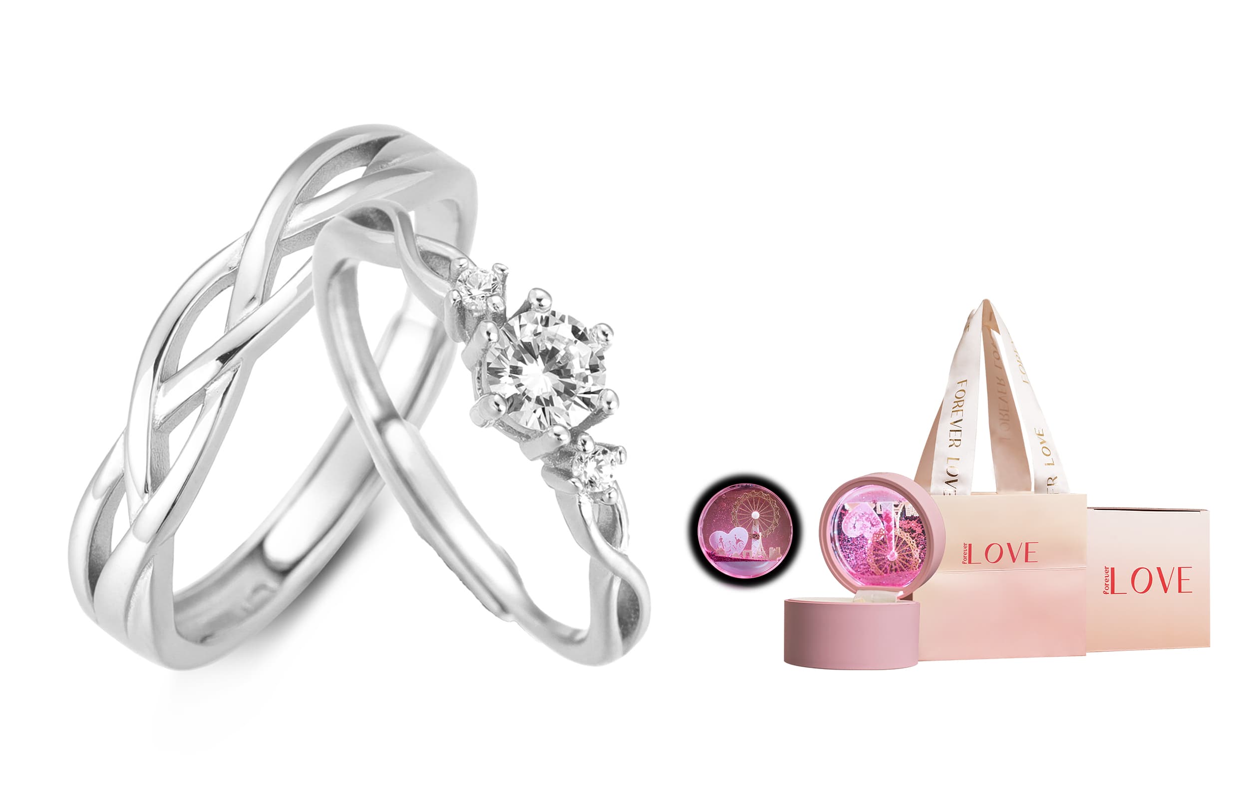 VIVIWELL S925 Серебряные парные кольца унисекс