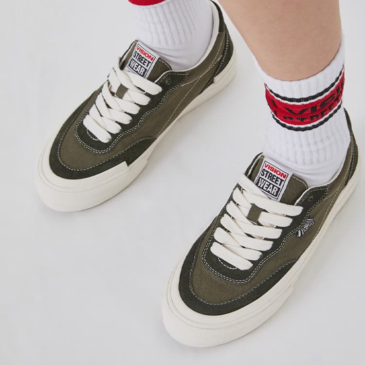 Vision Street Wear Туфли для скейтборда с плоским верхом и низким верхом Унисекс Оливково-зеленый