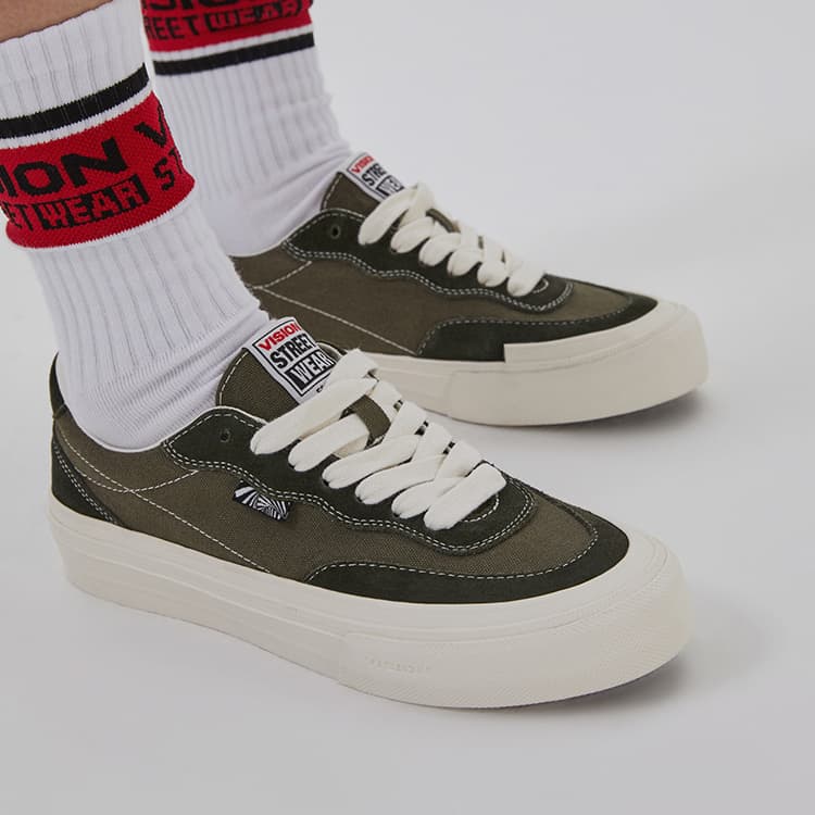 Vision Street Wear Туфли для скейтборда с плоским верхом и низким верхом Унисекс Оливково-зеленый