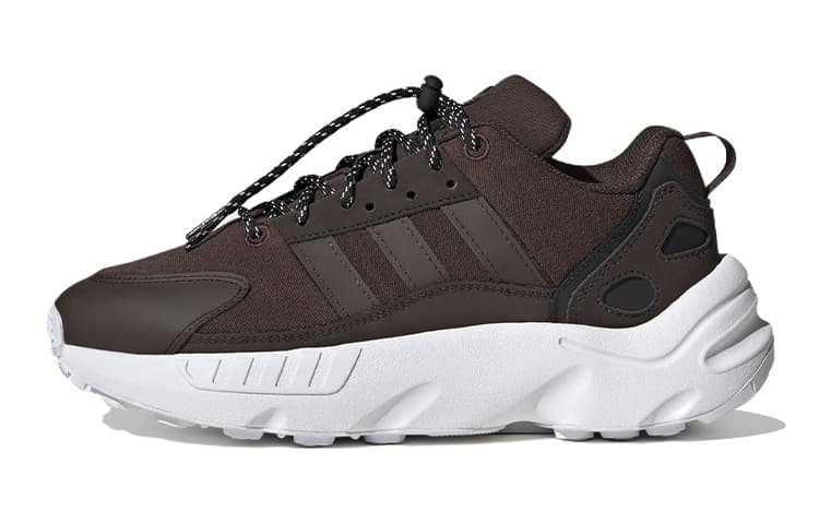 Adidas Originals ZX 22 Anti-Slip And Wear-Resistant Lightweight Sports Casual Shoes Coffee Teenagers