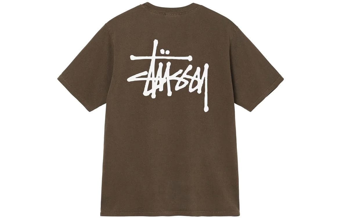 Футболка Stussy Basic, окрашенная пигментом