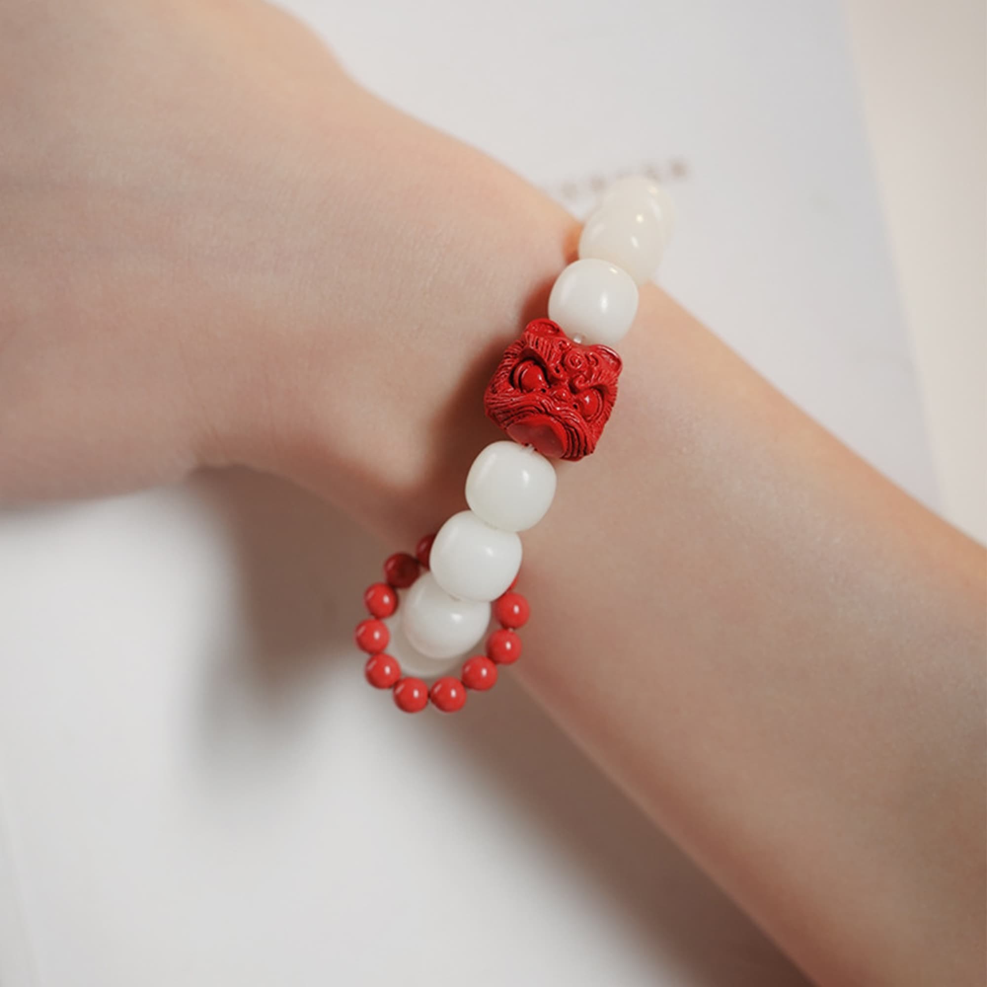 BGUUY Белый нефритовый браслет Бодхи унисекс