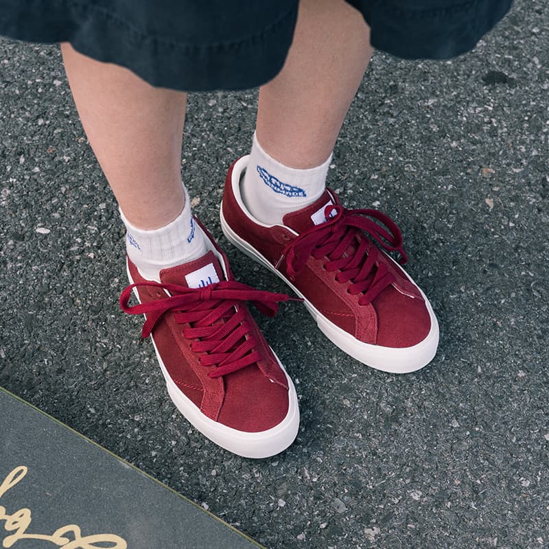 Ollieskate противоскользящие амортизаторы низкие туфли для скейтборда унисекс бордовые