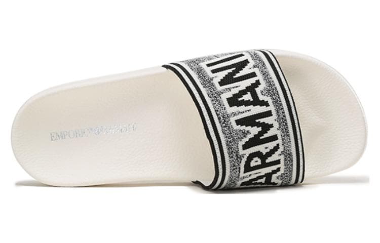 EMPORIO ARMANI Шлепанцы мужские Белый Черный