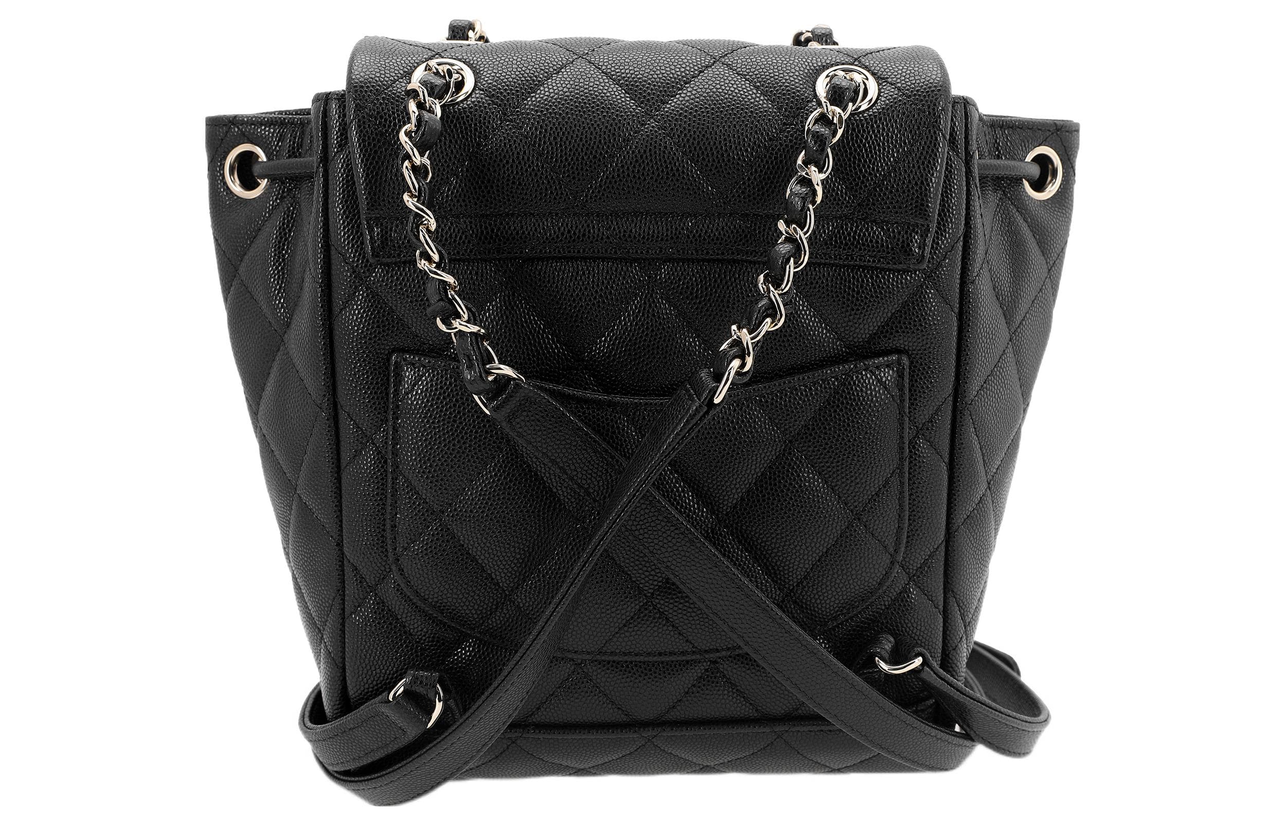 Маленький рюкзак CHANEL 23S из зерненой телячьей кожи, черный AS4058