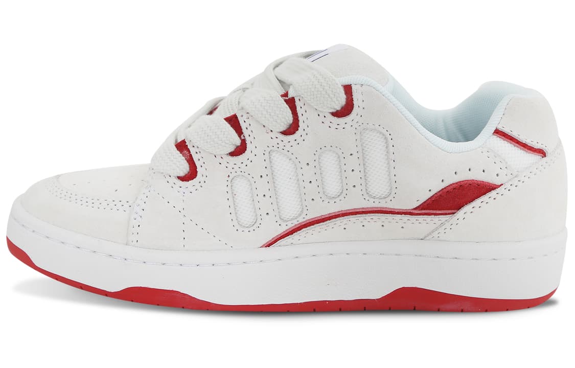 Ollieskate Low top Skateboard Shoes Unisex White Red
