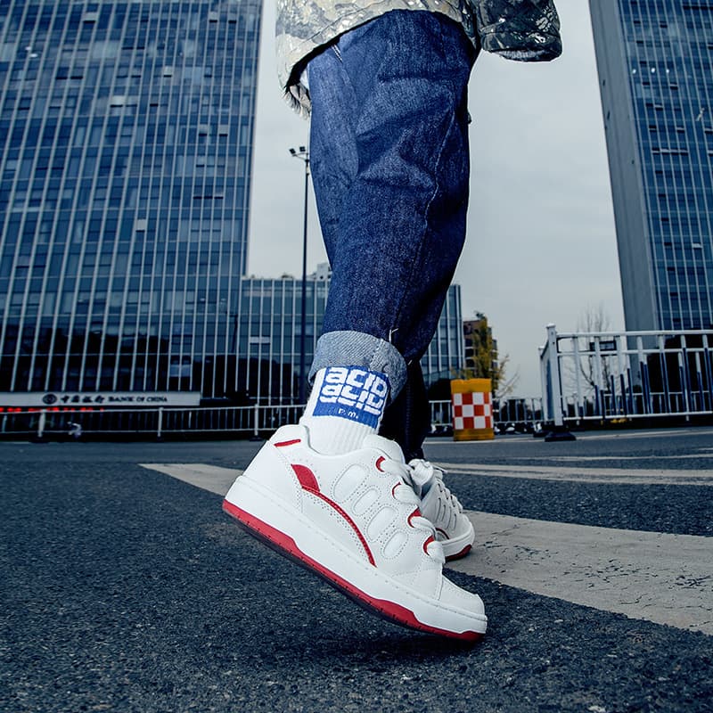 Ollieskate Низкие туфли для скейтборда Унисекс Белый Красный