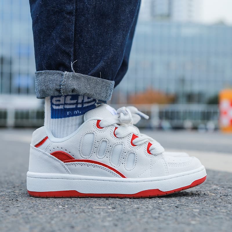 Ollieskate Низкие туфли для скейтборда Унисекс Белый Красный