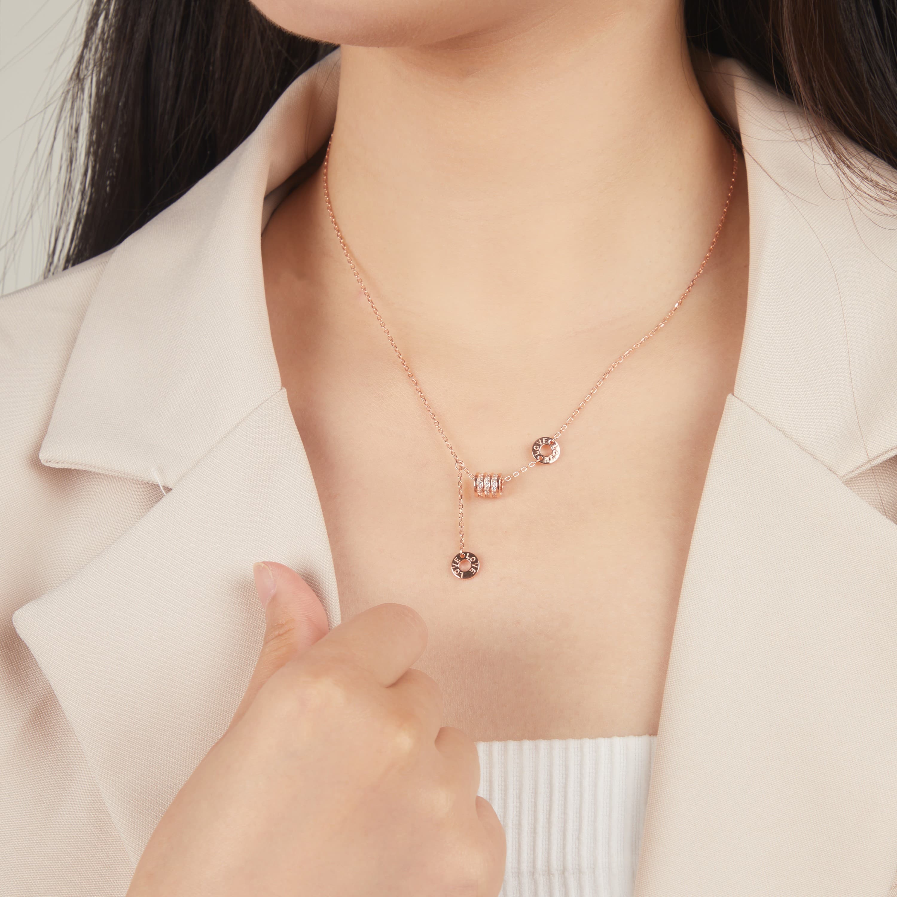 Женские ожерелья из стерлингового серебра CHOW TAI SENG