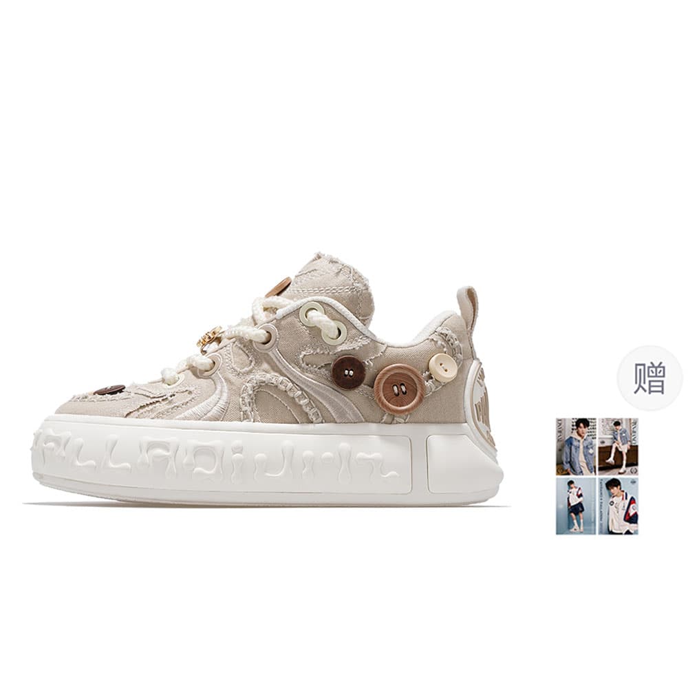 Palladium Anti-Slip Wear-Resistant Low-Top Skateboard Shoes Unisex Dove Gray White