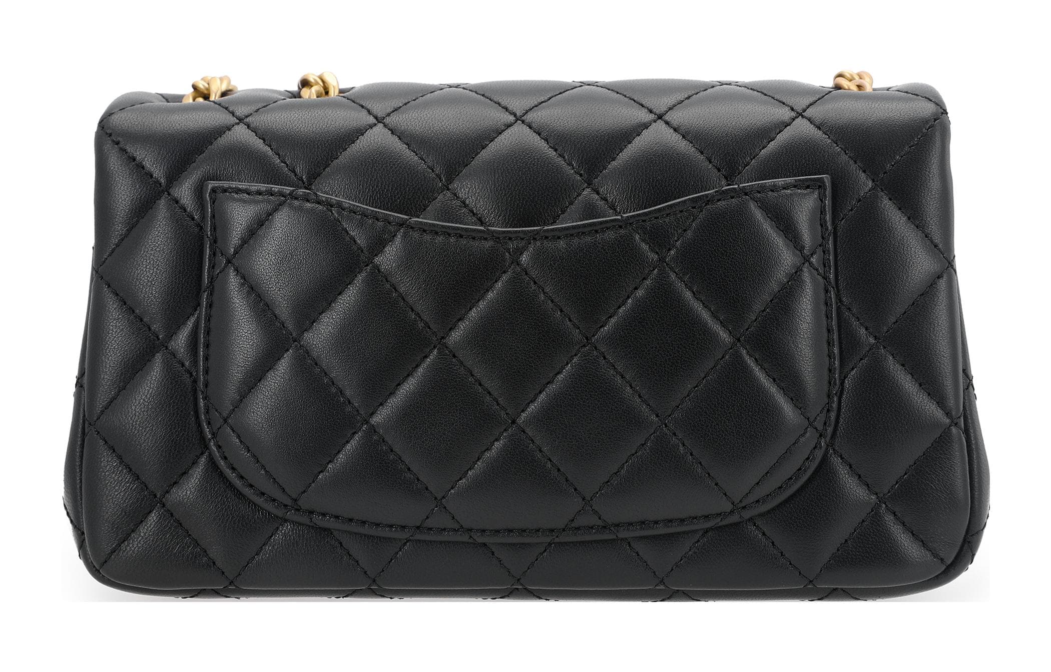 CHANEL Classic Flap CF Сумка на цепочке из овчины, сумка на плечо, сумка через плечо Мини женская черная