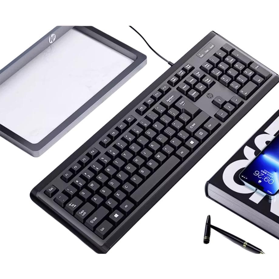 Комплект проводных USB-клавиатуры и мыши HP HUIPU M260+K100 для офиса, дома и бизнеса, тихая офисная клавиатура и мышь