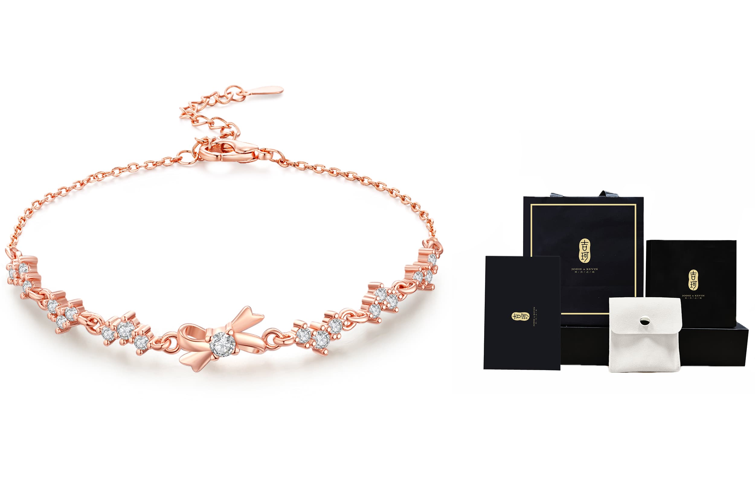 Женские браслеты Jodie&Kevin с цирконом, серебро