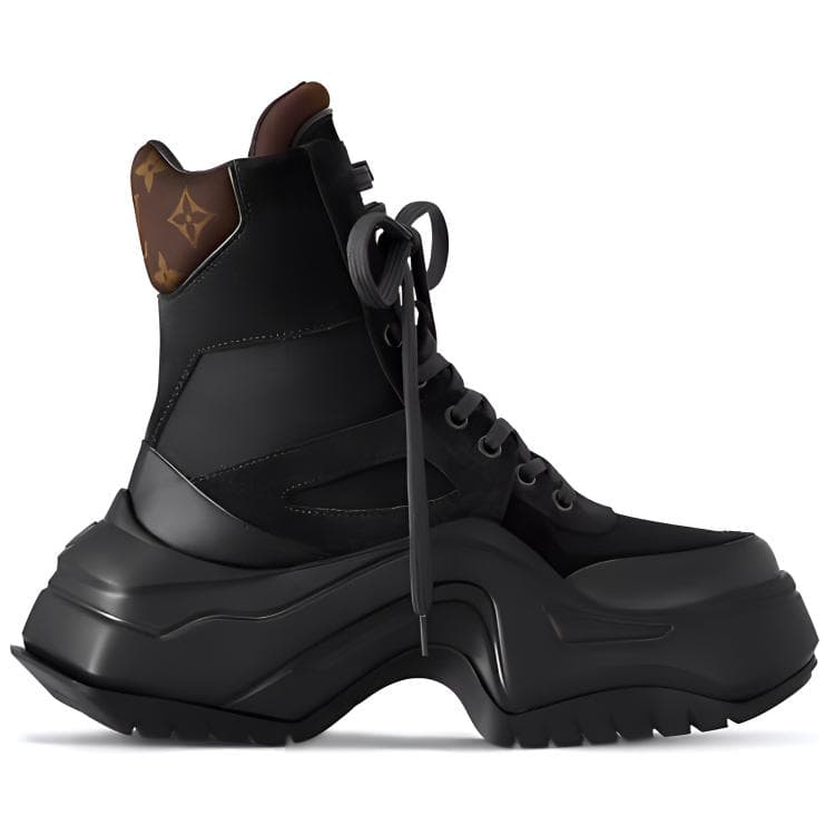 LOUIS VUITTON Archlight 2.0 Кроссовки на платформе, черные с коричневой монограммой, женские