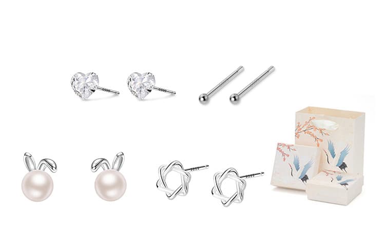 NAME.S 999 Fine Silver Stud Earrings Women's