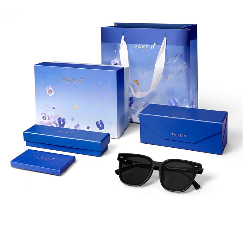 PARZIN Квадратные солнцезащитные очки унисекс, черные