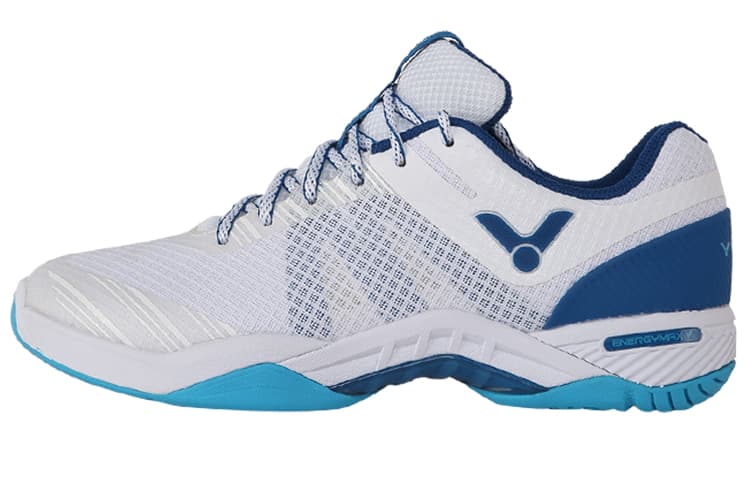 VICTOR Anti Slip Wear Resistant Low Top Badminton Shoes Unisex White Blue