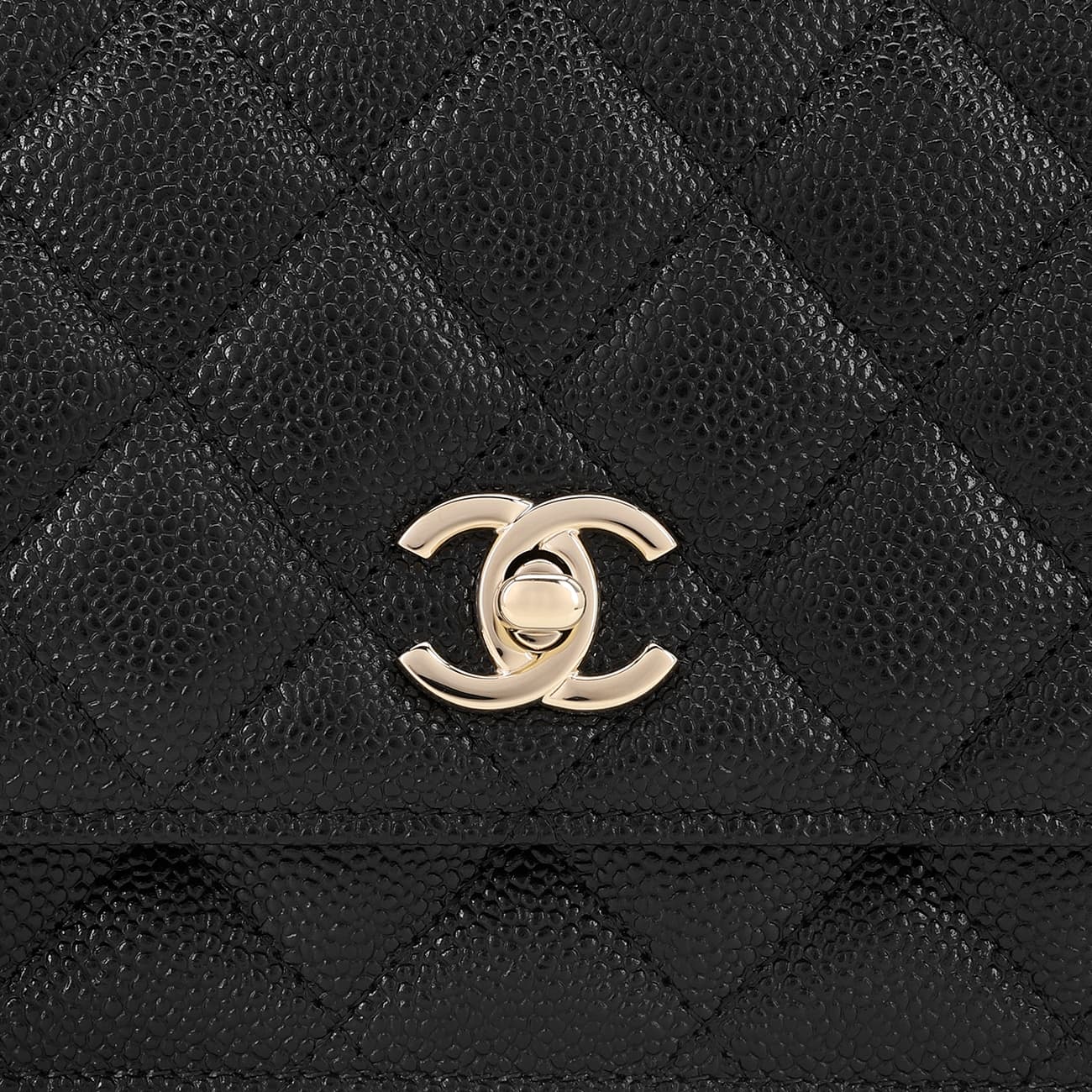 Сумка через плечо, сумка через плечо, кошелек CHANEL Grain Litchi Grain из телячьей кожи, черный цвет