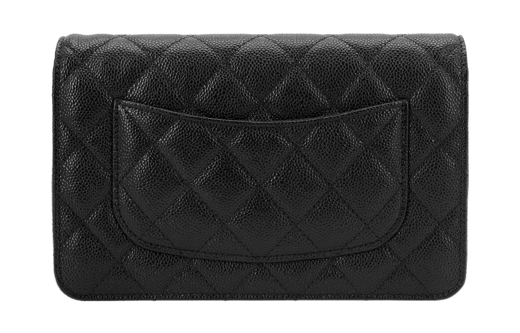 Сумка через плечо, сумка через плечо, кошелек CHANEL Grain Litchi Grain из телячьей кожи, черный цвет