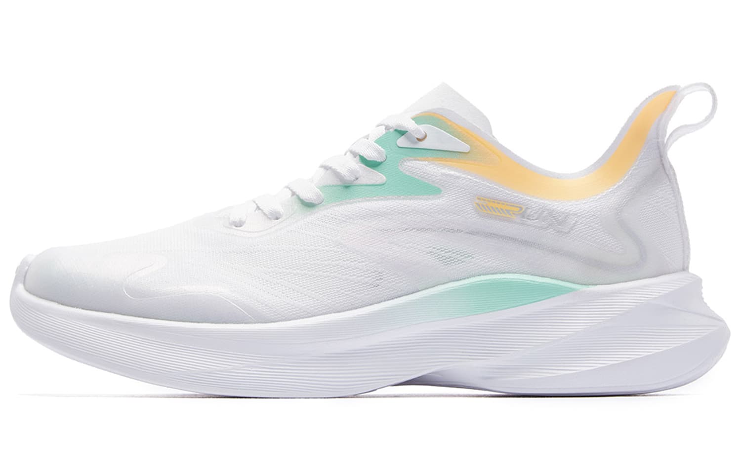 QIAODAN Light Speed 3.0PLUS Shock Absorbers Slip Resistant Low Top Casual Running Shoes Men's White Green