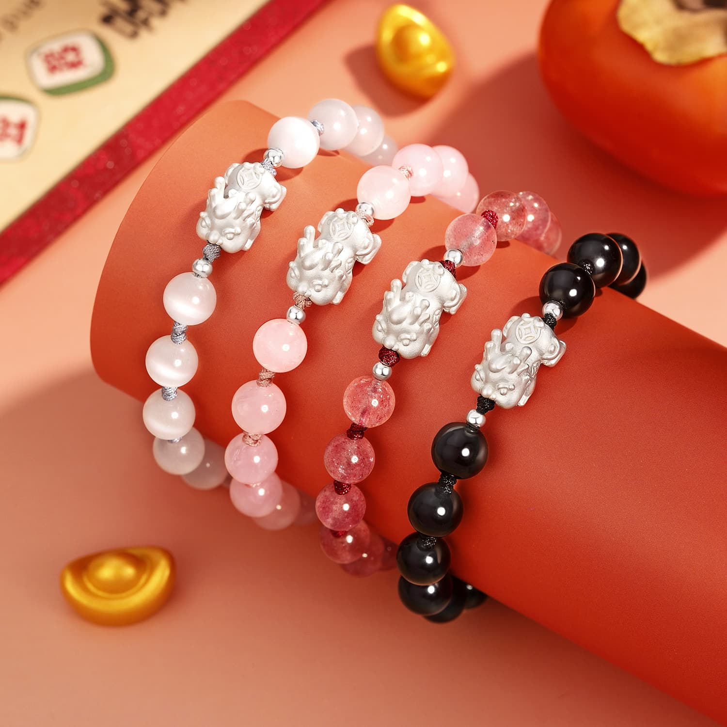 STYLEJING Браслеты с розовыми кристаллами унисекс