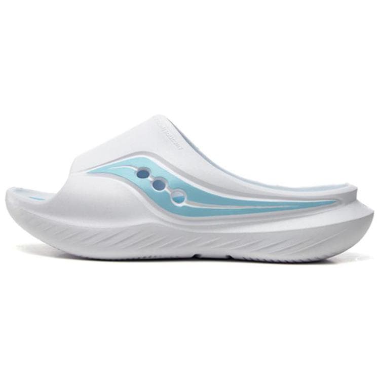 Saucony Cradle Slip Resistant Abrasion Resistant Slide Slippers Unisex White Light Blue