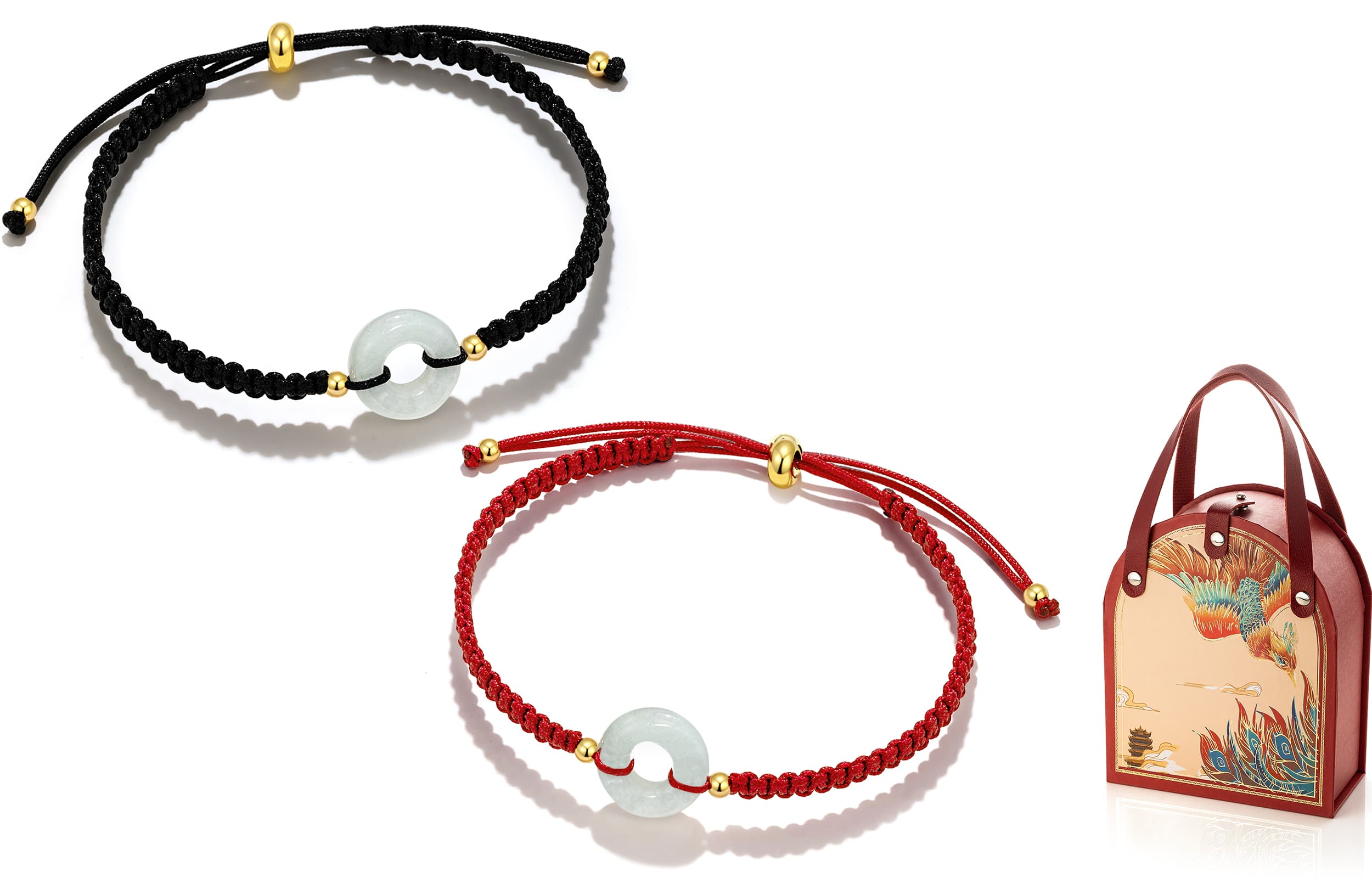 Jodie&Kevin плетеный браслет с цветной глазурью унисекс черный красный