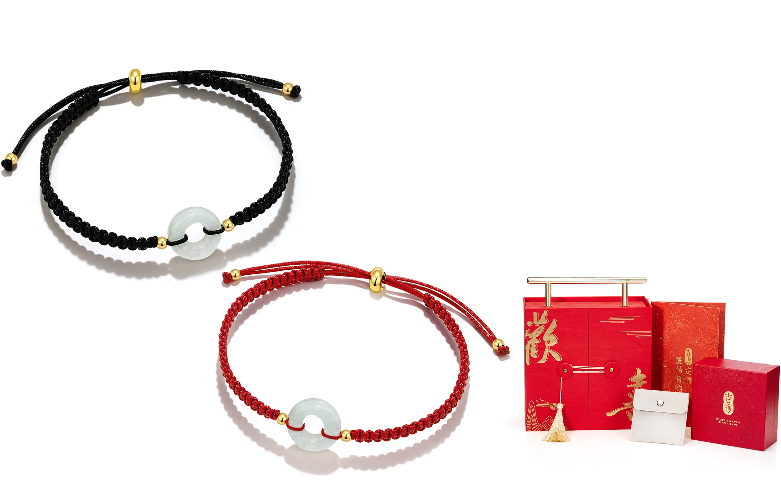 Jodie&Kevin плетеный браслет с цветной глазурью унисекс черный красный