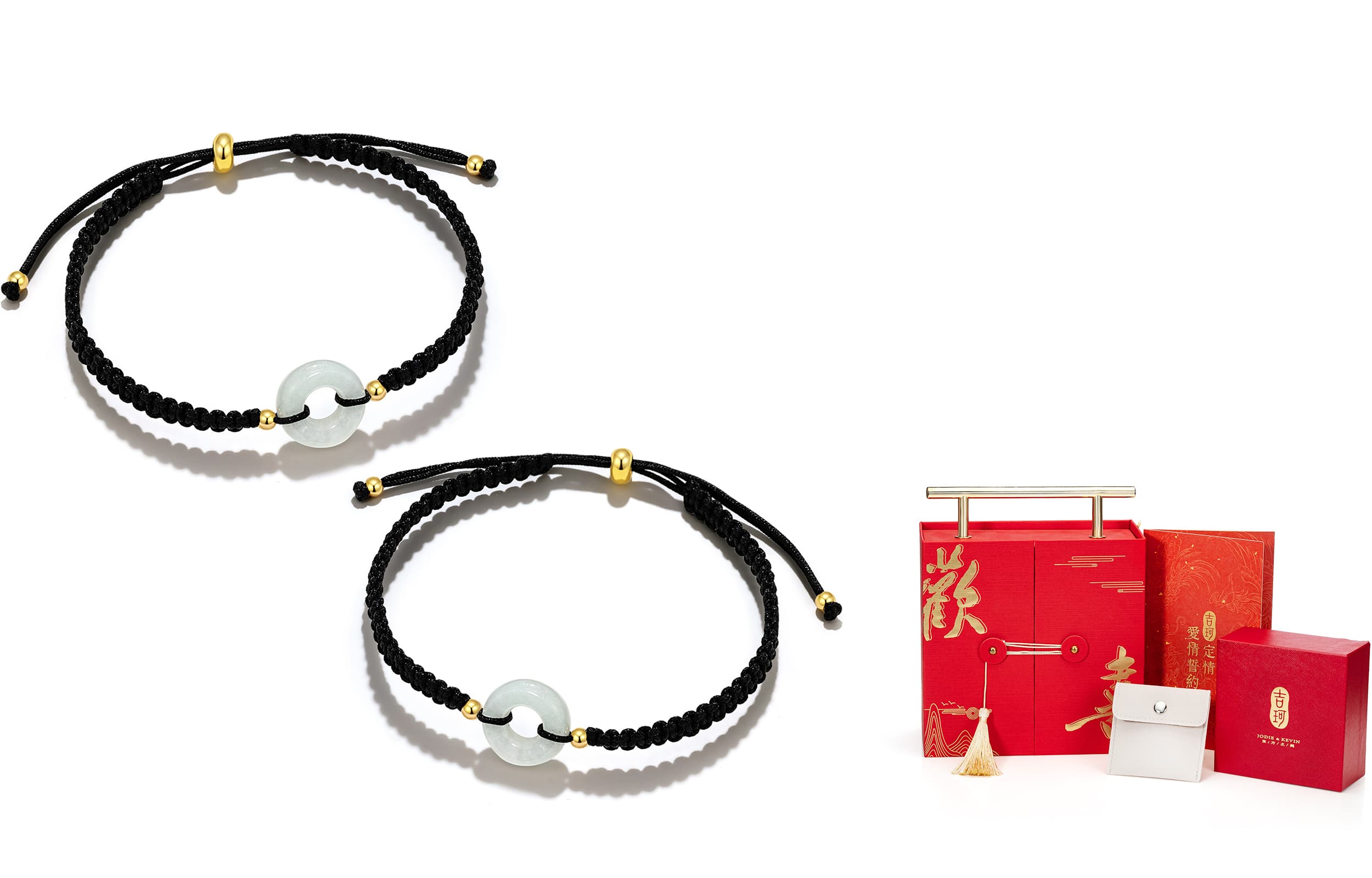 Jodie&Kevin плетеный браслет с цветной глазурью унисекс черный красный