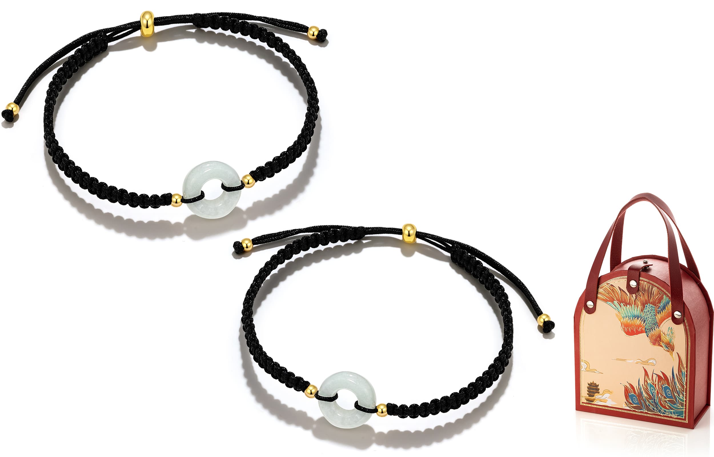 Jodie&Kevin плетеный браслет с цветной глазурью унисекс черный красный