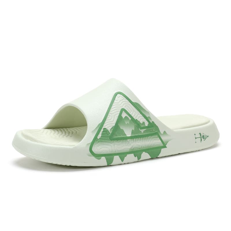 Мужские тапочки PEAK State Extreme Triangle 2.0 Quiet Slide, ярко-зеленый цвет