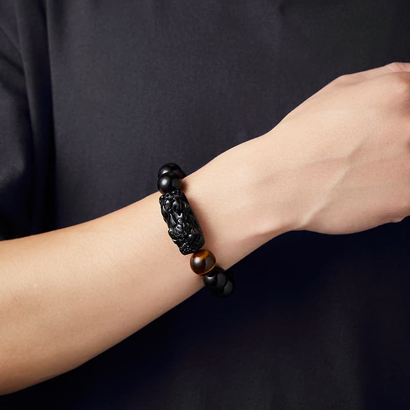 TRUE ME Обсидиановые браслеты мужские