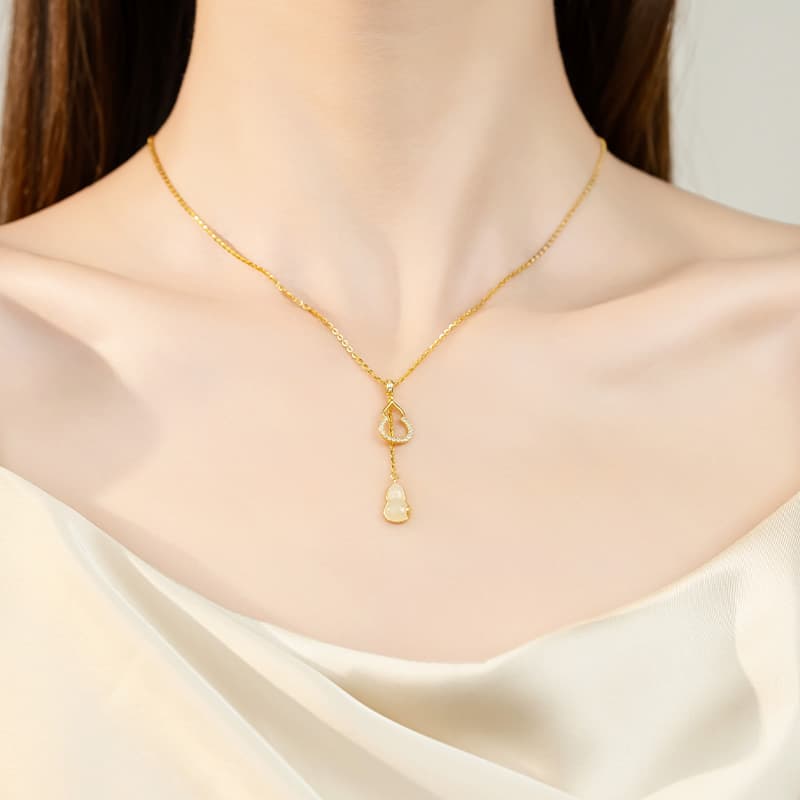 QIMEILA Hetian Jade Ожерелья из бледно-зеленовато-белого нефрита женские