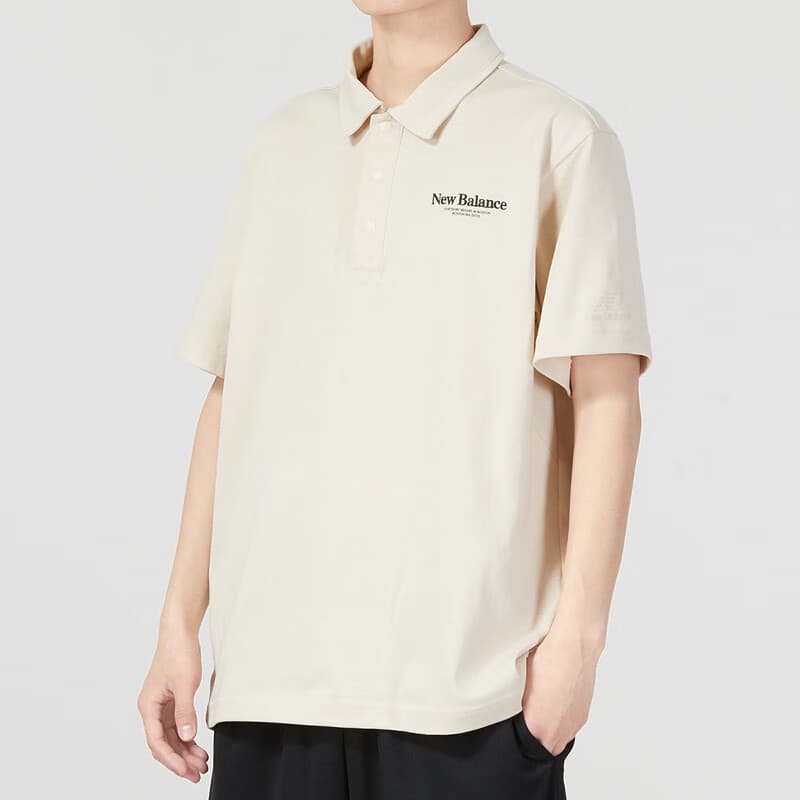 Рубашки-поло New Balance мужские светло-хаки