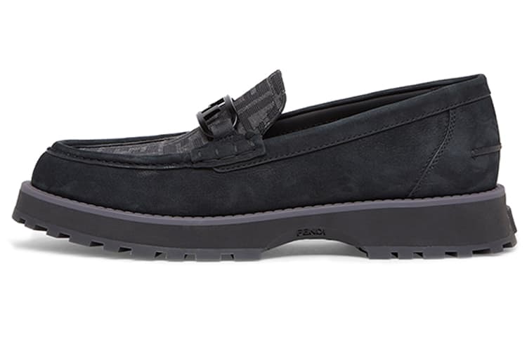 FENDI Logo-print Leather Loafers