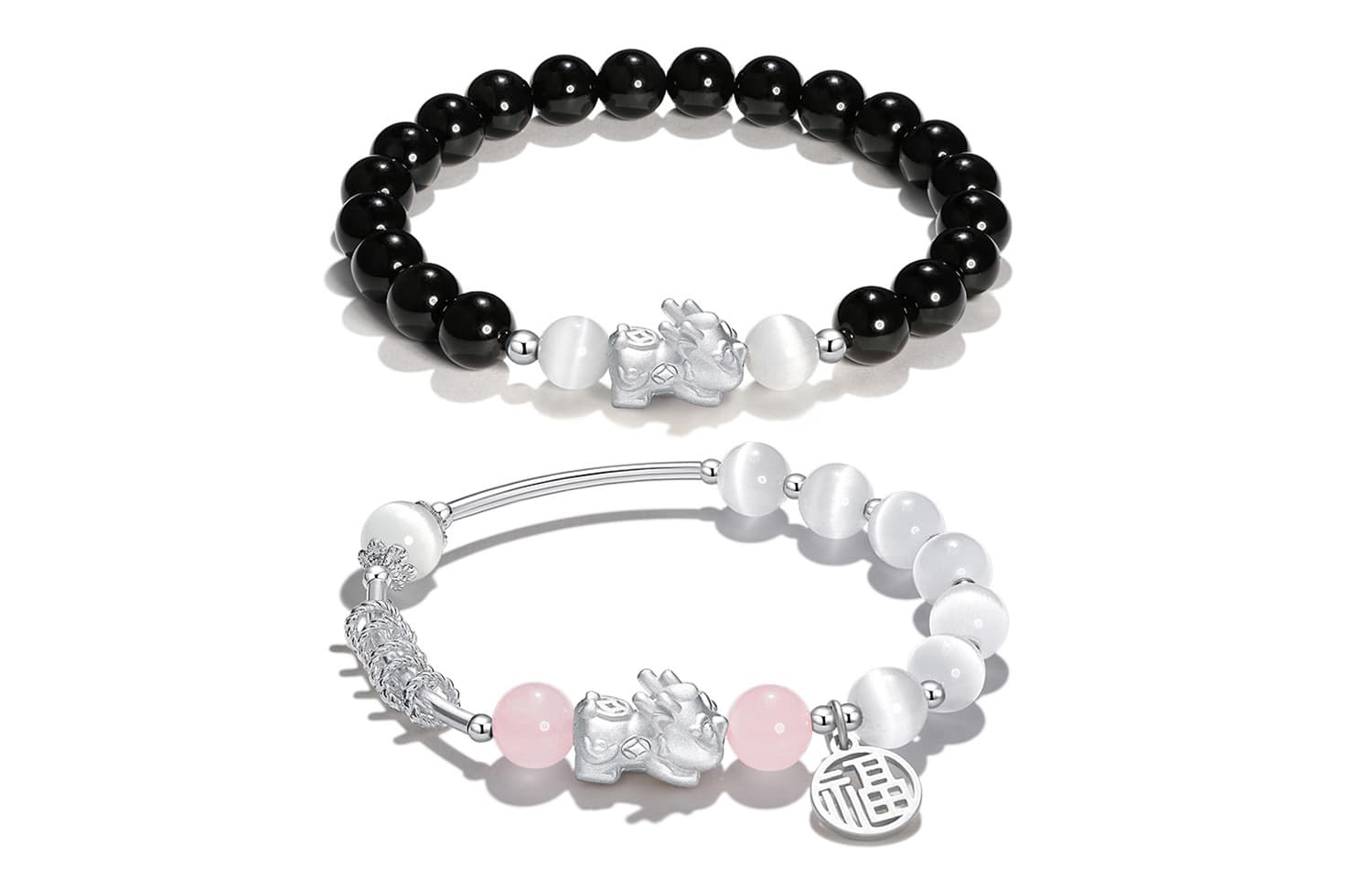 LEONAJ Розовые браслеты с кристаллами унисекс