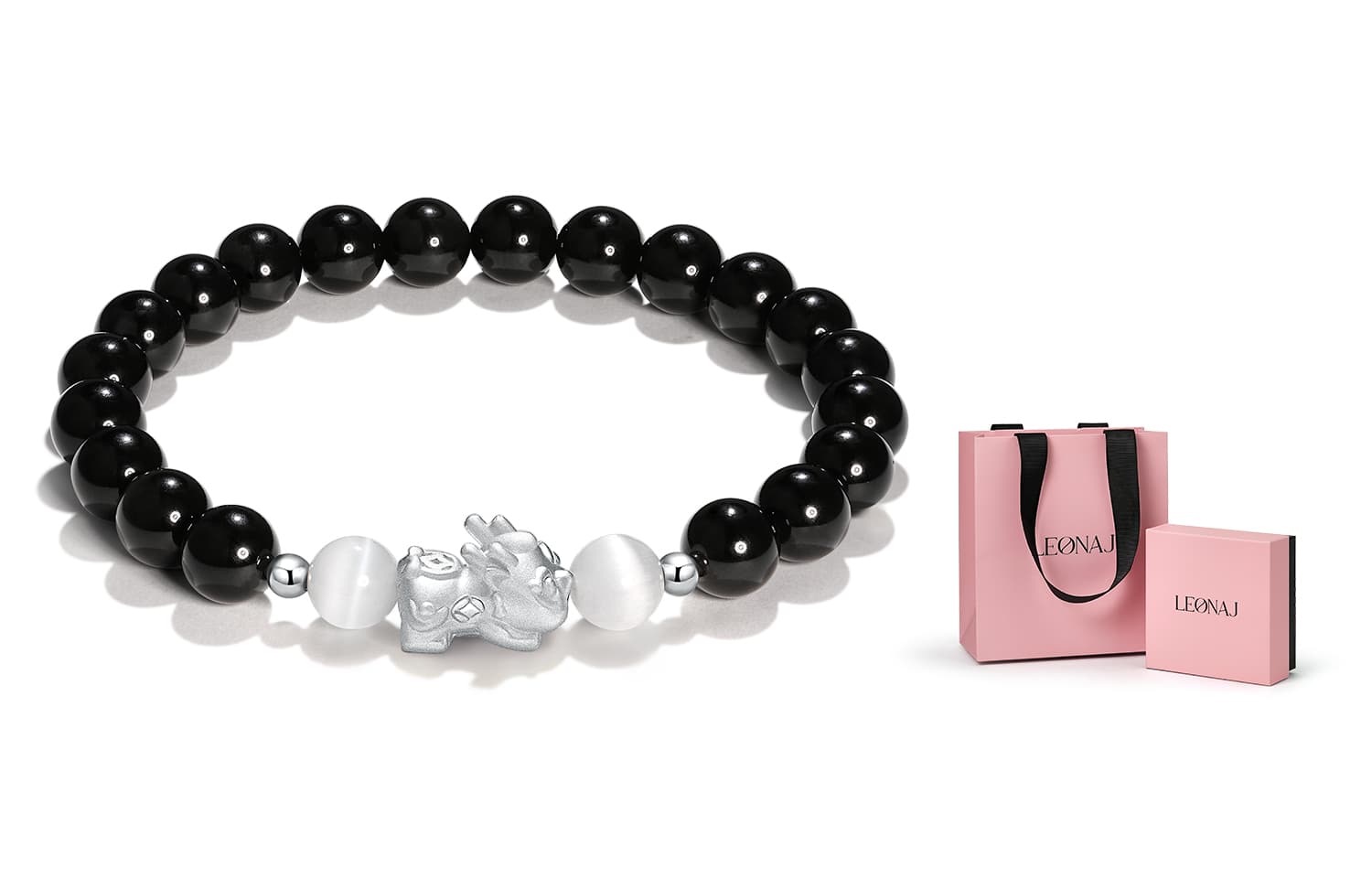 LEONAJ Розовые браслеты с кристаллами унисекс