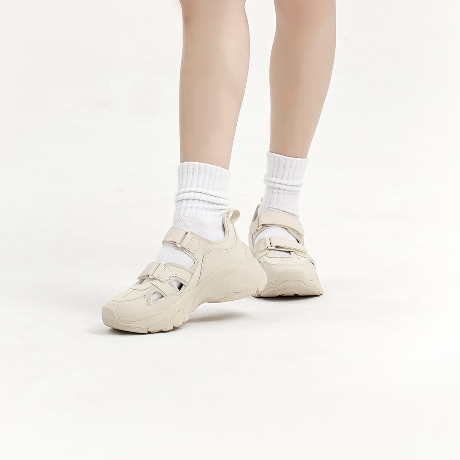 MLB Sandal Chunky Mask Дышащие спортивные сандалии унисекс кремового цвета