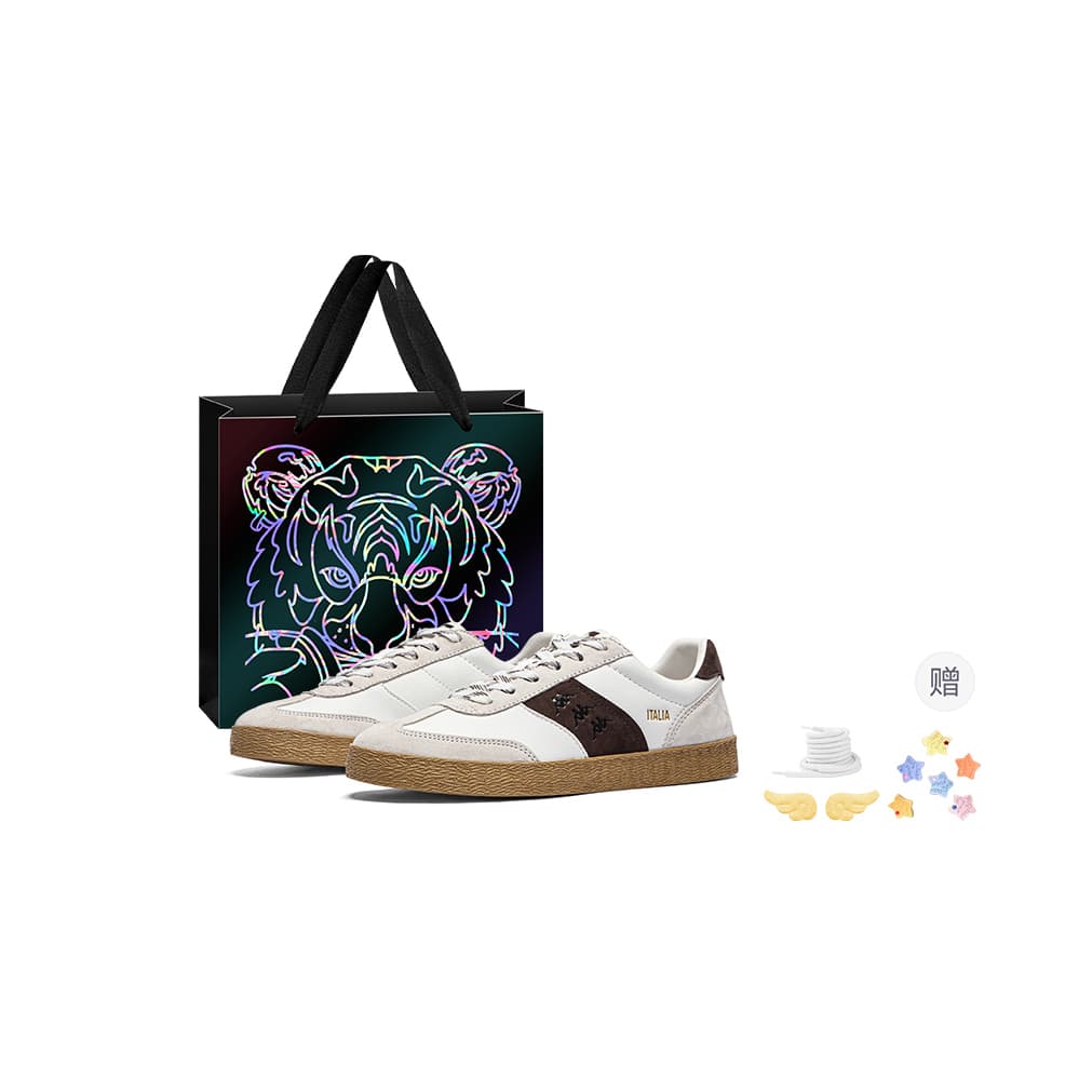 Kappa Противоскользящие износостойкие низкие туфли для скейтборда Унисекс Корейский Белый/Шоколадный Темно-коричневый