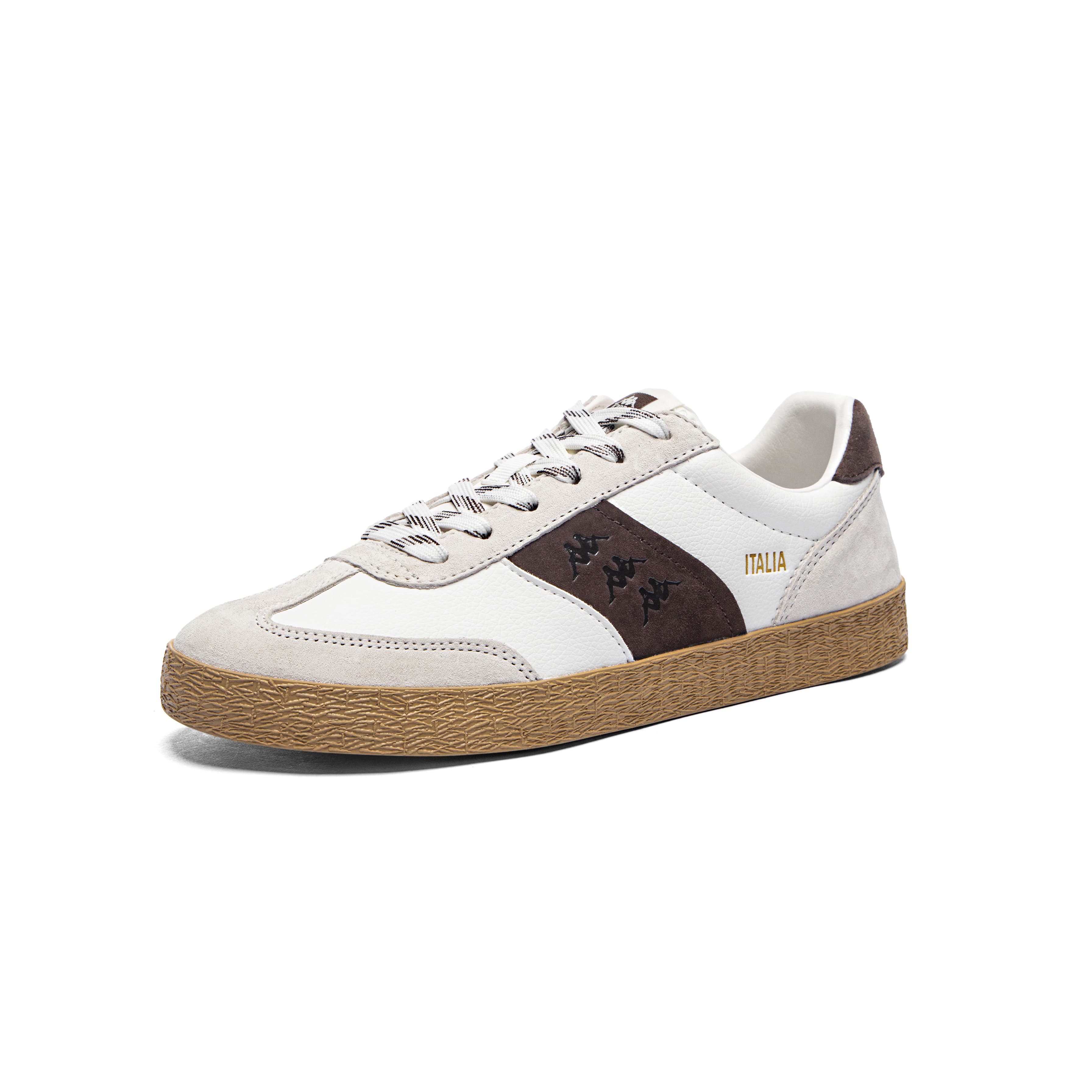 Kappa Противоскользящие износостойкие низкие туфли для скейтборда Унисекс Корейский Белый/Шоколадный Темно-коричневый