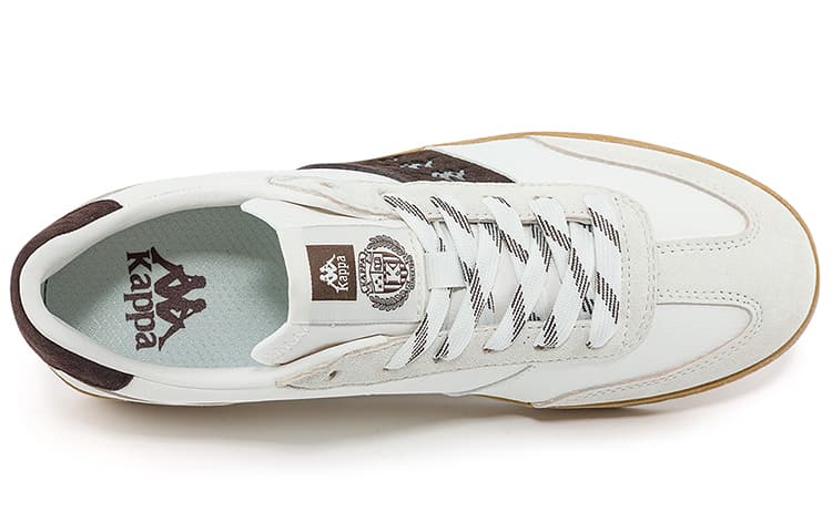 Kappa Противоскользящие износостойкие низкие туфли для скейтборда Унисекс Корейский Белый/Шоколадный Темно-коричневый