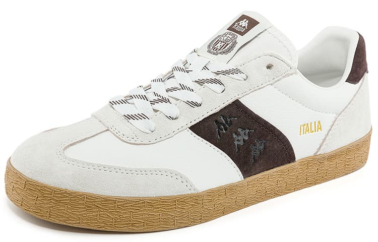 Kappa Противоскользящие износостойкие низкие туфли для скейтборда Унисекс Корейский Белый/Шоколадный Темно-коричневый